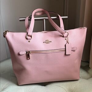 Coach Gallery Blossom Pink Leather Tote with Gold Hardware